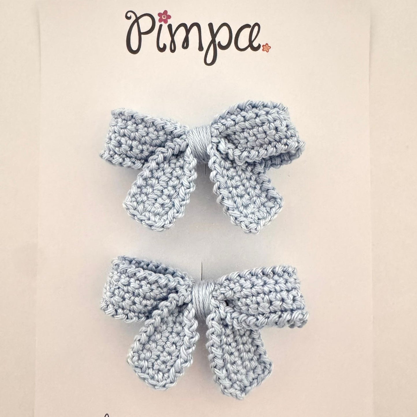 Moños Mini Carolina - Par de Pinzas con Moño Tejido Pequeño