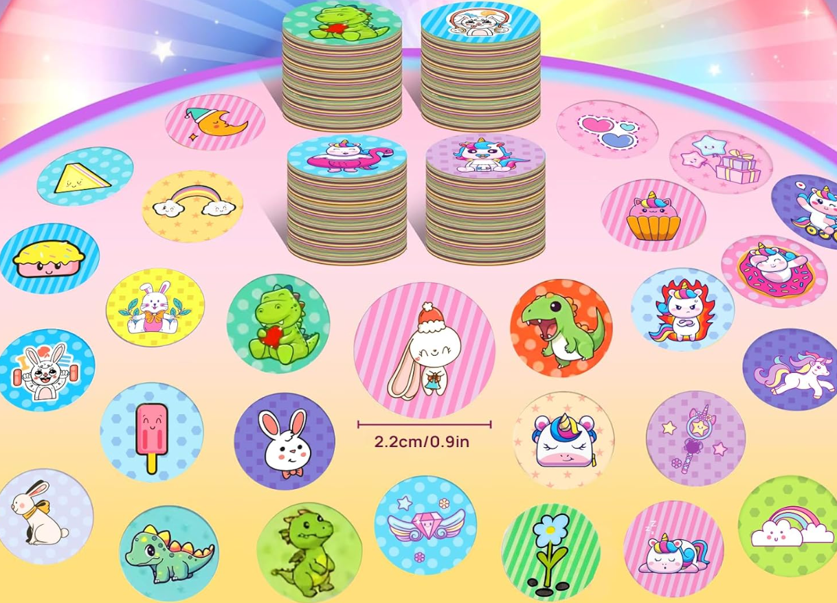 Kit de Sello de pegatinas para niños,500 pegatinas UNICORNIO