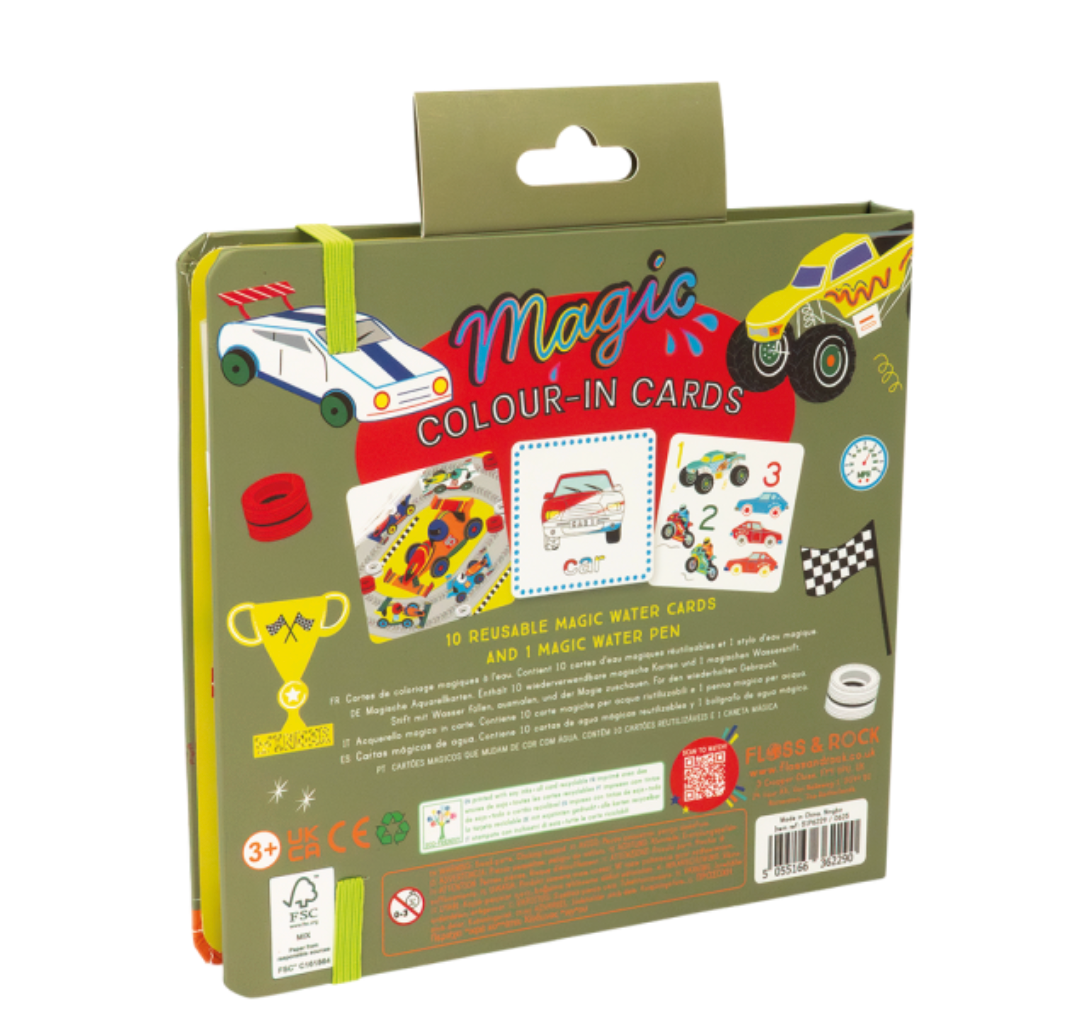 Tarjetas mágicas de agua que cambian de color – Cars