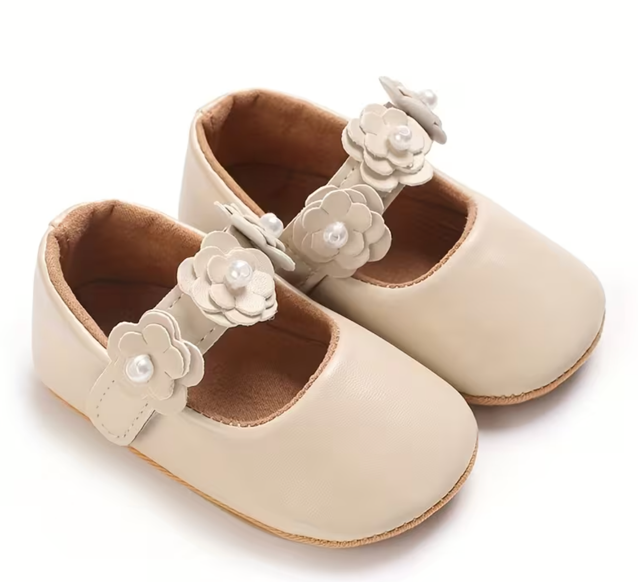 Zapato Niña Florecitas Beige