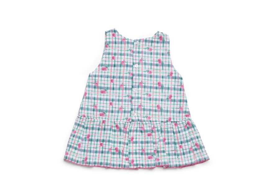 Vestido Talle Bajo Cuadros Lazo JULIANA