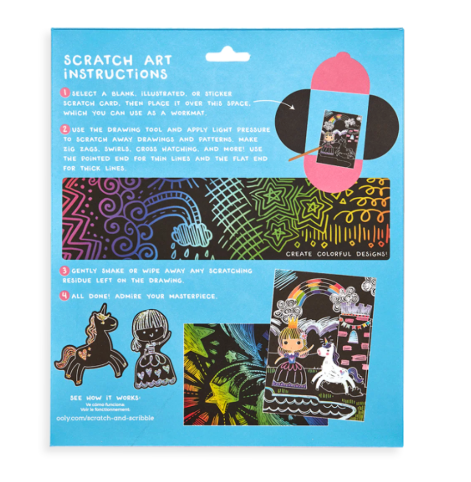 Kit de arte para rascar y garabatear Princess Garden