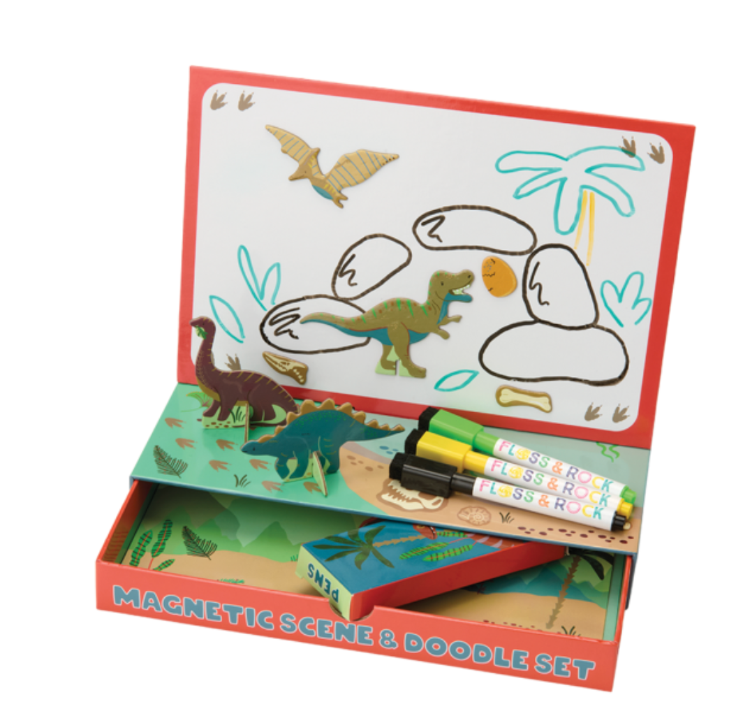 Escena magnética y juego de garabatos – Dino
