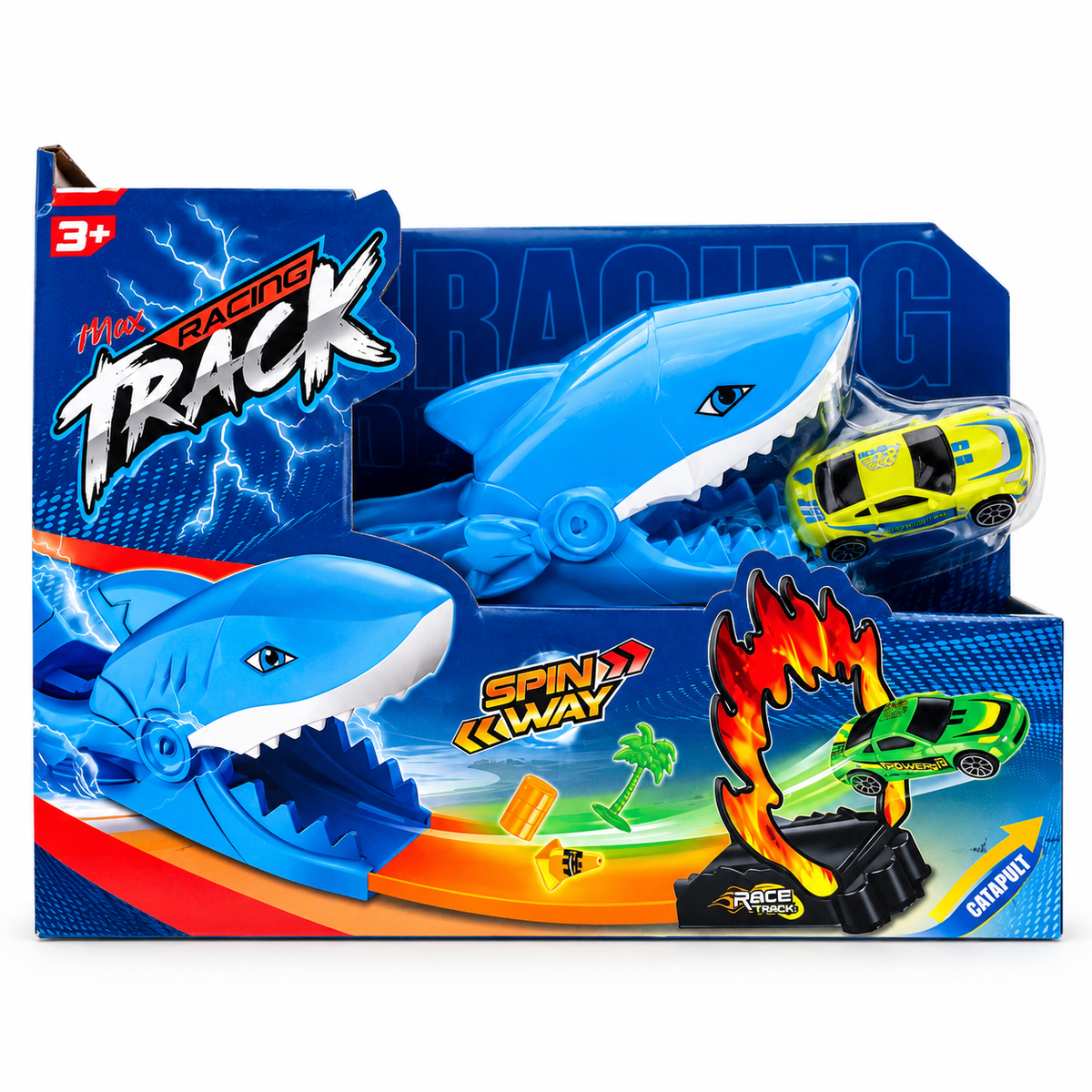 Max Racing Track - Pista con Criatura y Auto Tiburón