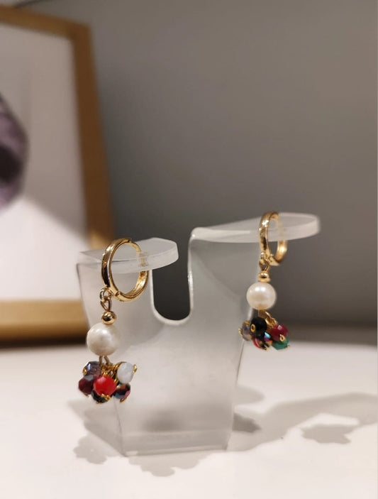 Aretes Oli Colores - hecho a mano/baño de oro de 14k