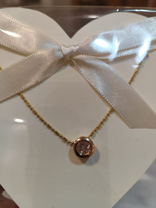 Collar Círculo Zcn - chapa de oro 14k