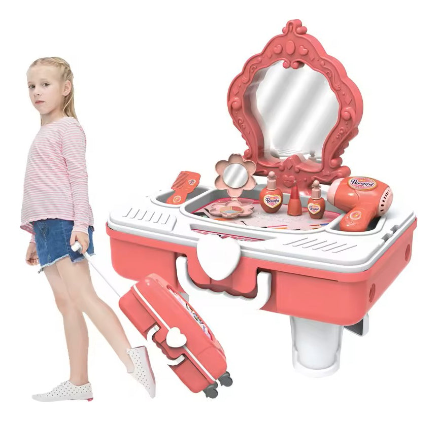 Tocador Infantil Fashion Girl Beautiful con Espejo y Accesorios