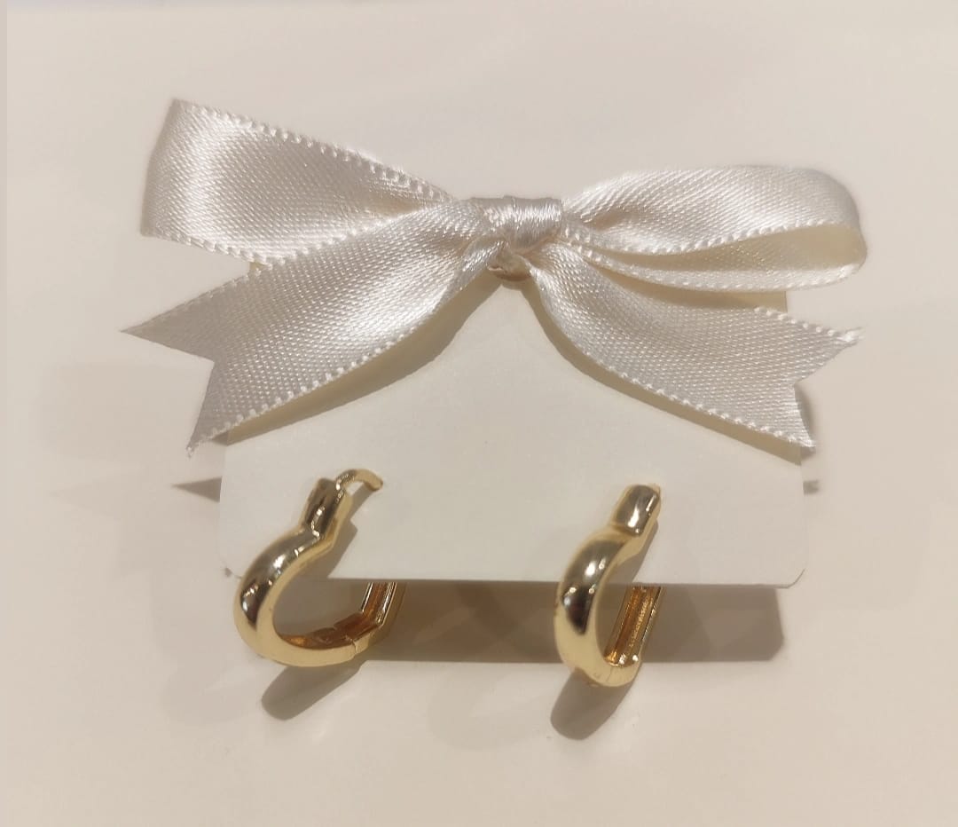 Aretes Arracada Corazón - chapa de oro 14k