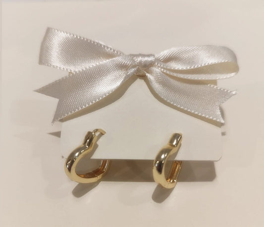 Aretes Arracada Corazón - chapa de oro 14k