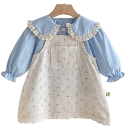 Vestido y Blusa Florecitas Azul