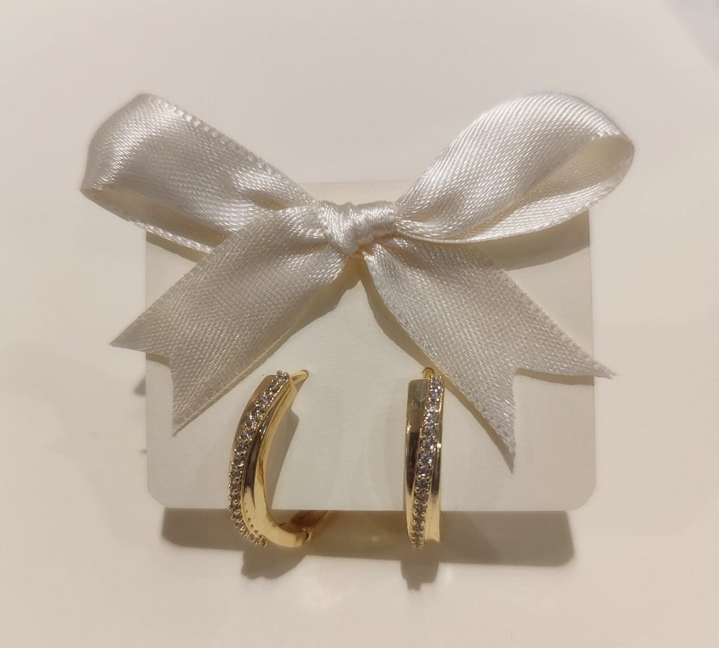 Aretes Arracada Churumbela - chapa de oro 14k