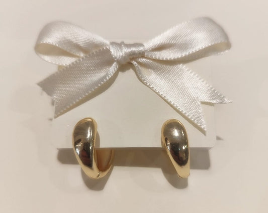 Aretes Arracada Gota - chapa de oro 14k