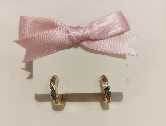Aretes Paulina - chapa de oro 14k