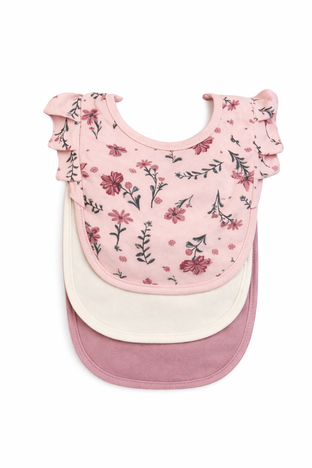 Set de Tres Baberos Flores