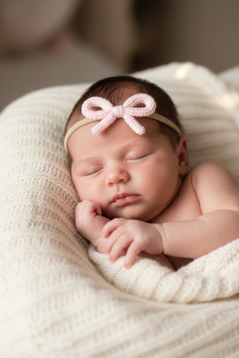 Micaela - Bandita Soft baby con Moñito Tejido