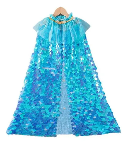 Capa de Sirena Lentejuela Azul