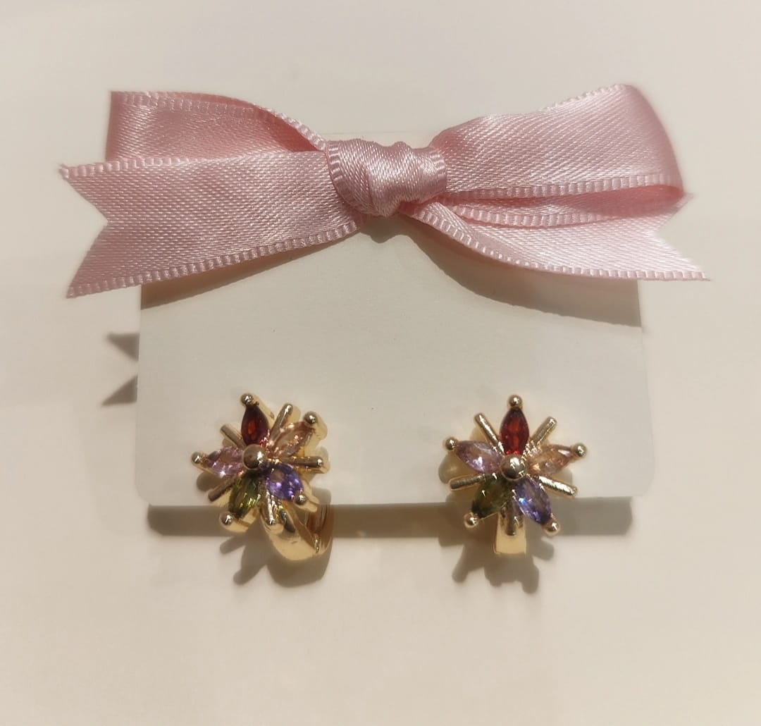 Aretes Susana - chapa de oro 14k