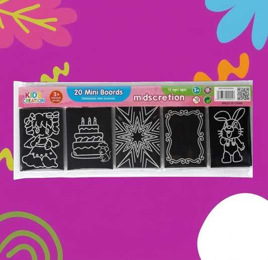 Paquete 20 Mini Pizarron Scratch