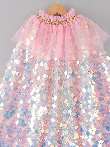Capa de Hada Lentejuela Chica Rosa