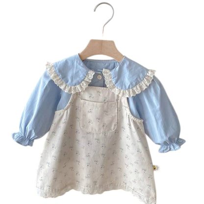 Vestido y Blusa Florecitas Azul