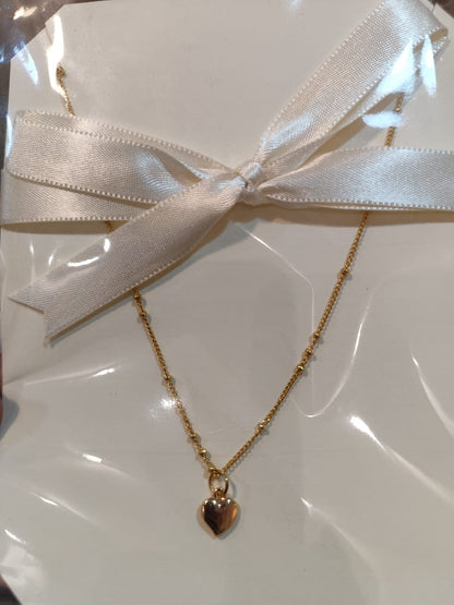 Collar Corazón Dorado - chapa de oro 14k