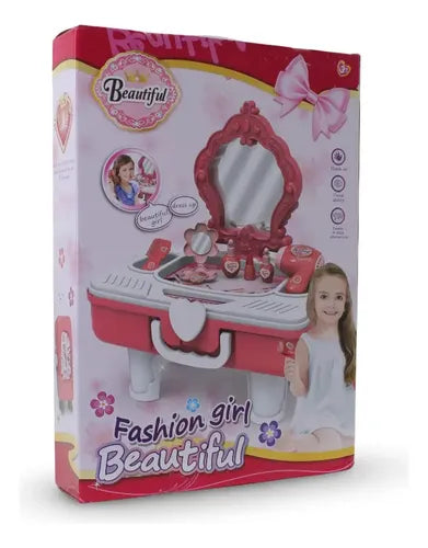 Tocador Infantil Fashion Girl Beautiful con Espejo y Accesorios