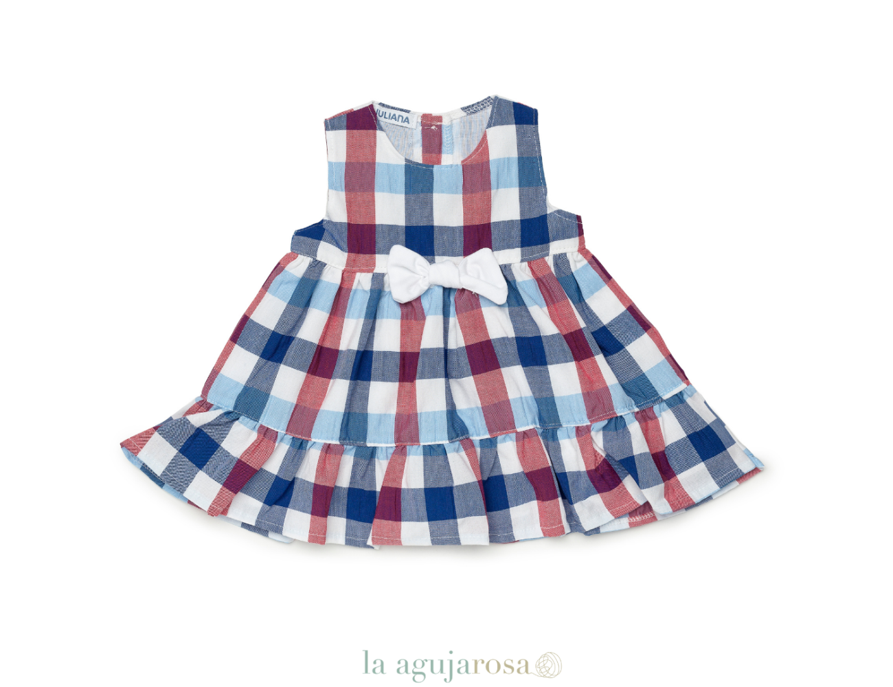 Vestido 2 Volantes Cuadros Rojo JULIANA