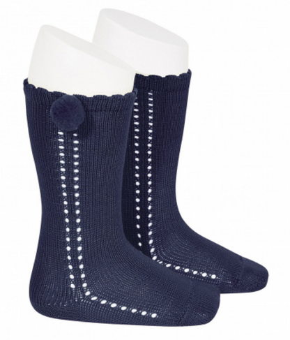 calceta pompon calado lateral cassis