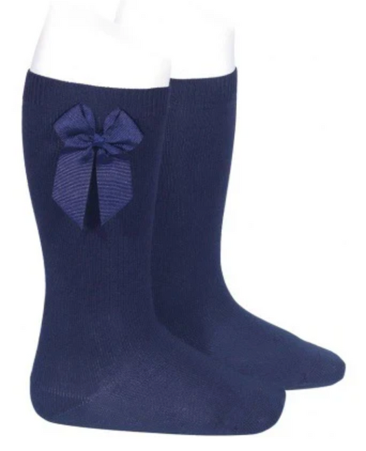calceta lisa lazo azul marino