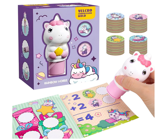 Kit de Sello de pegatinas para niños,500 pegatinas UNICORNIO