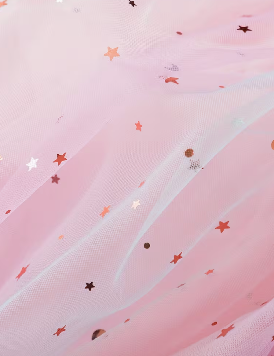 Vestido de Verano Niñas Lentejuelas de Estrellas Arcoiris Morado