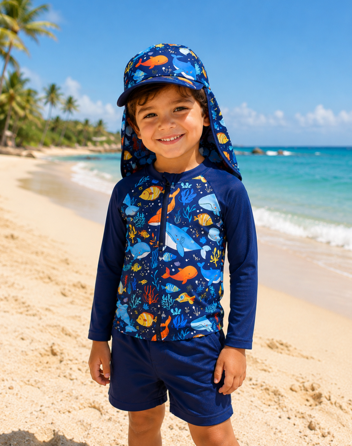 Traje de Baño Tres Piezas Peces