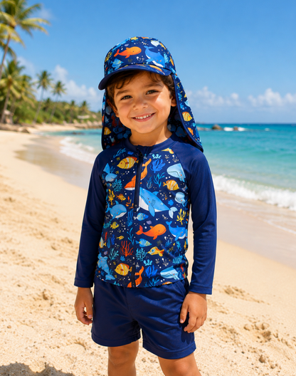 Traje de Baño Tres Piezas Peces