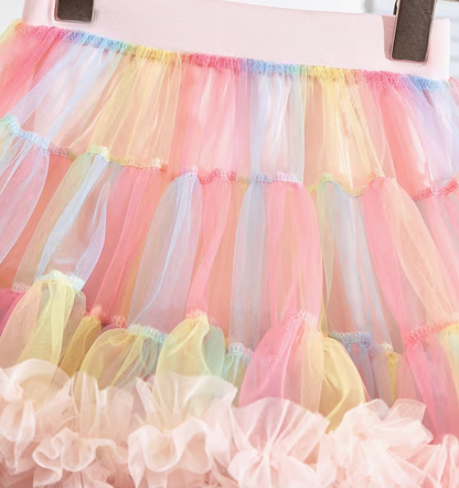 Vestido Tutú de Princesa Colorido Rosa