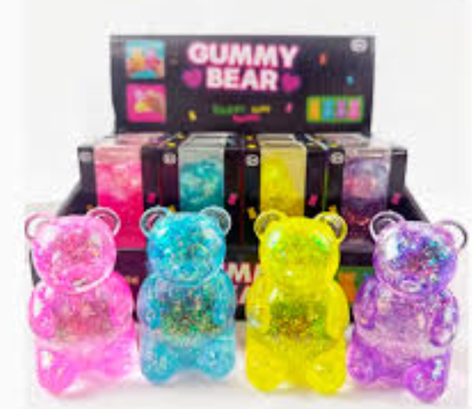 Oso Squishy con Brillantina Holográfica