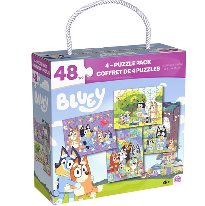 Bluey, Set de 4 Rompecabezas de 48 Piezas