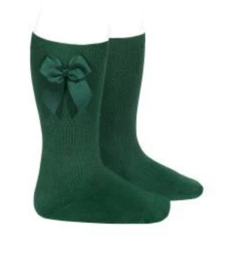 calceta lisa lazo verde botella