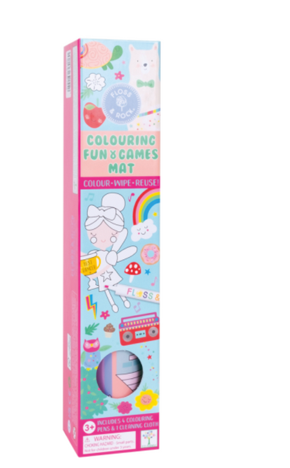 Tapete Reutilizable para Colorear – Hadas & Arcoíris