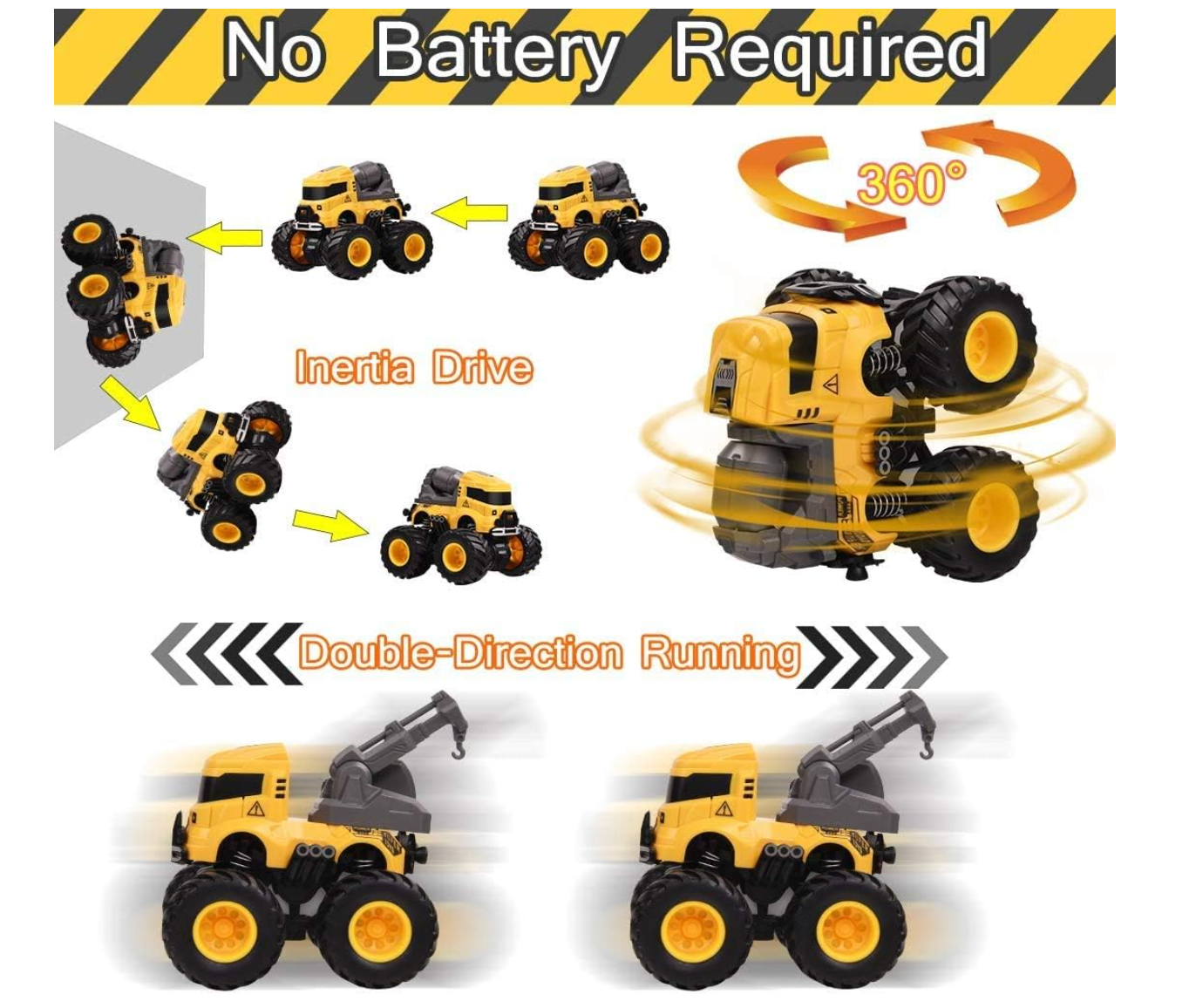 Paquete de 4 Juguetes para Camiones de Construcción
