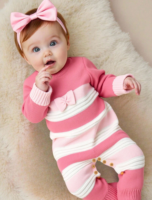 Mono Punto Rayado Rosa Darla