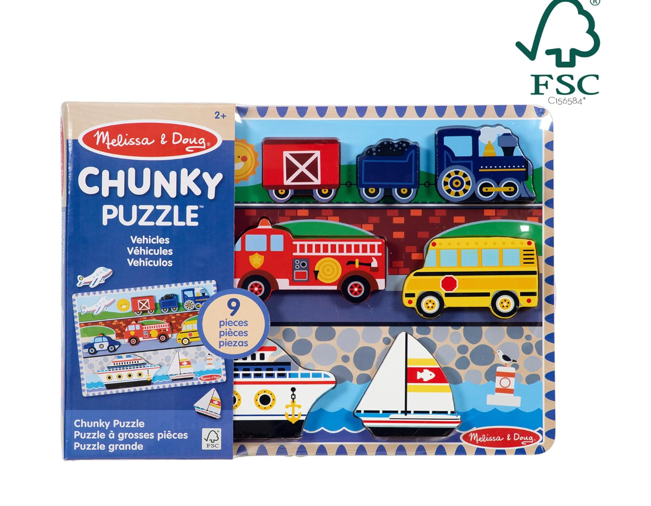 Melissa & Doug Rompecabezas Grande De Vehículos Madera