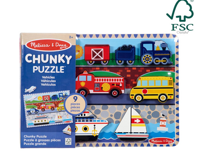 Melissa & Doug Rompecabezas Grande De Vehículos Madera