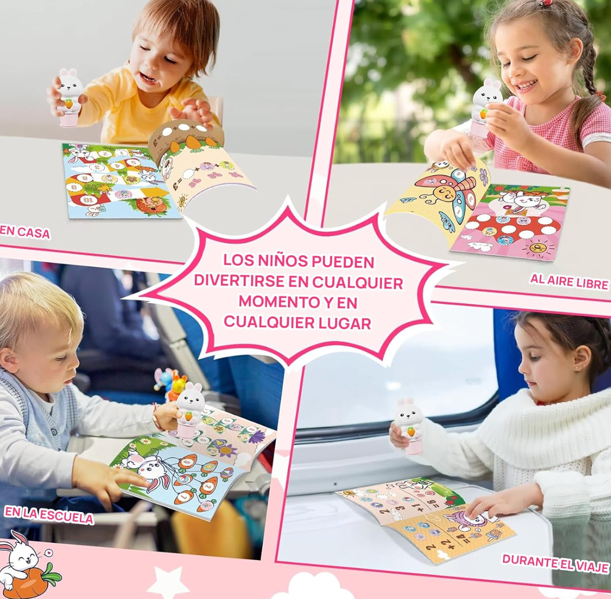 Kit de Sello de pegatinas para niños,500 pegatinas CONEJITA