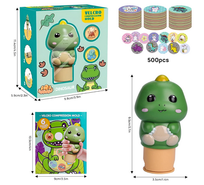 Kit de Sello de pegatinas para niños,500 pegatinas DINO