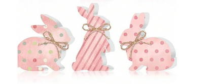 Set de tres Conejitos Rosas