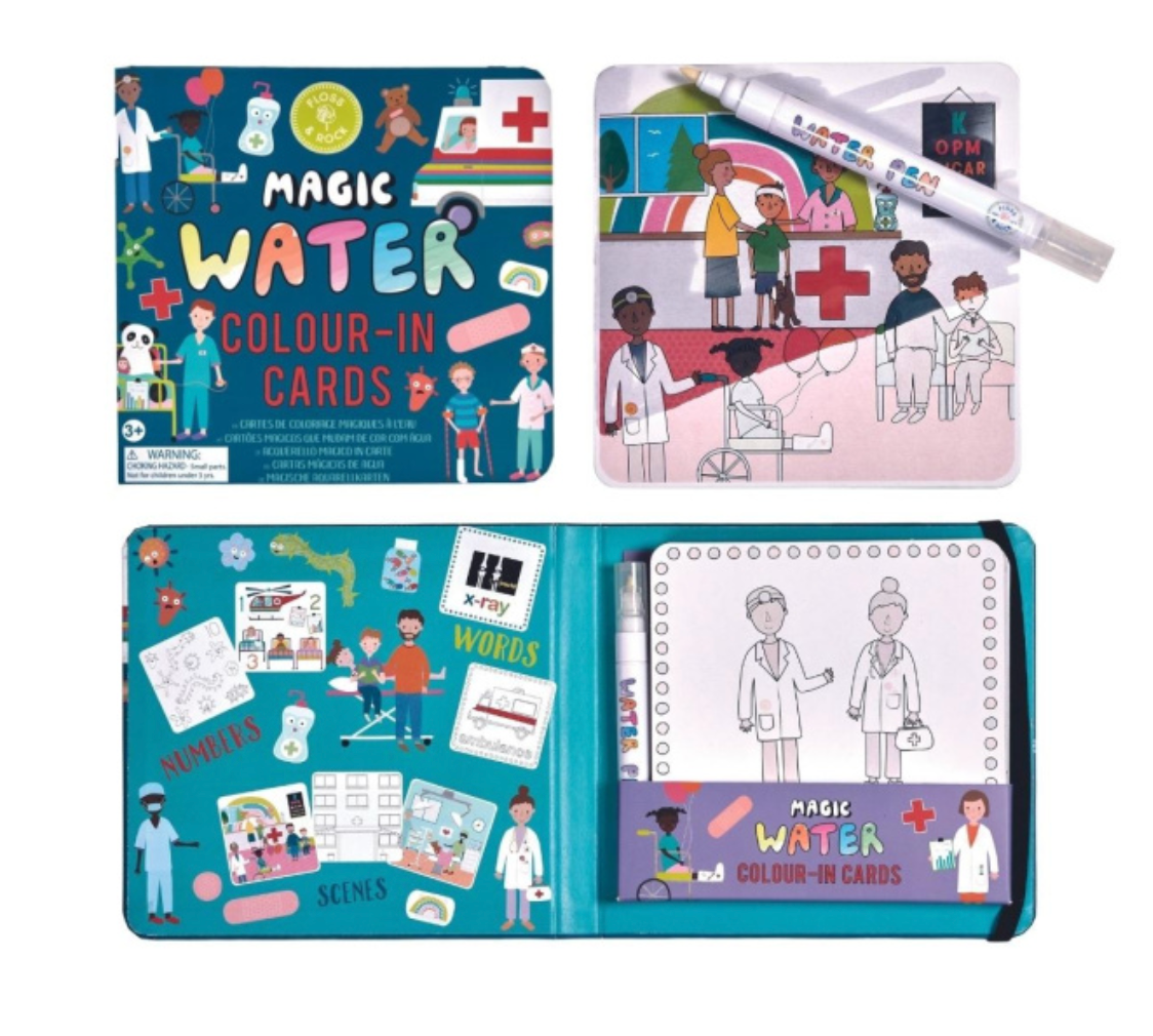 Tarjetas Mágicas Reutilizables pinta con agua, Hospital Feliz