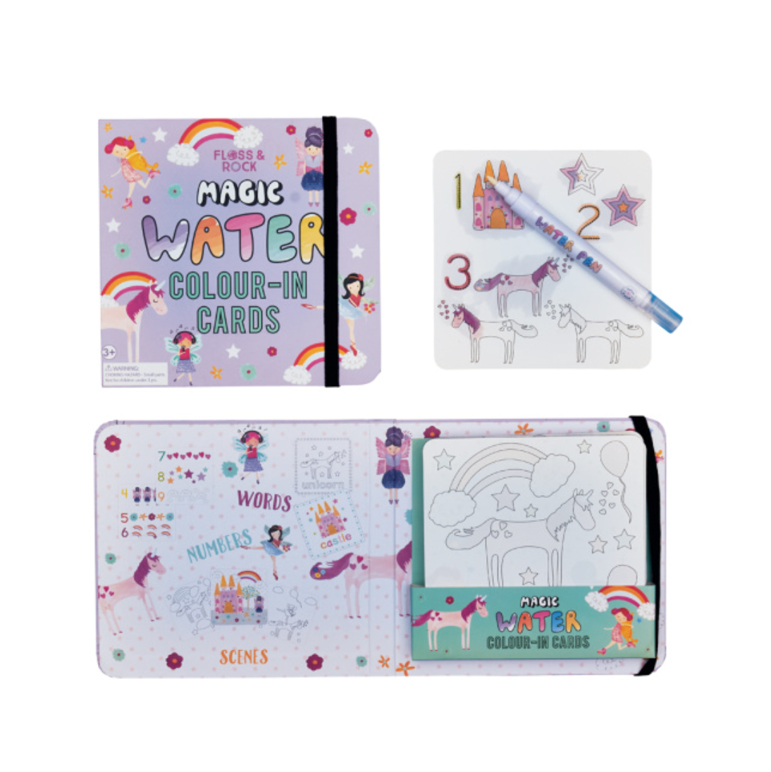 Tarjetas Mágicas Reutilizables pinta con agua, Unicornios