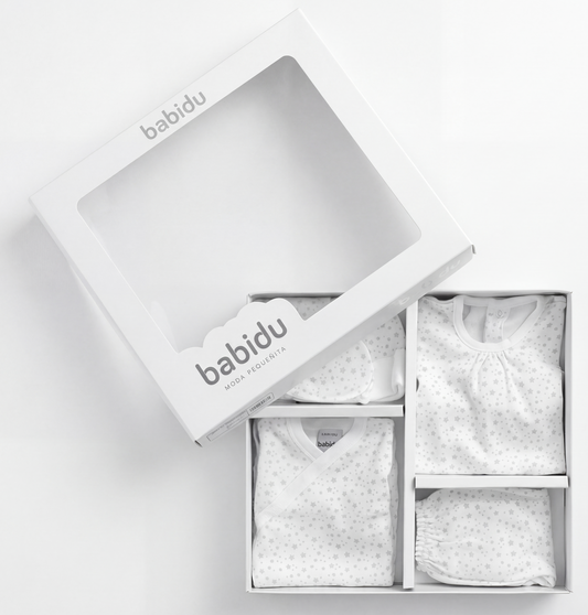 Pack Nacimiento Multi Estrellas Gris  BABIDU