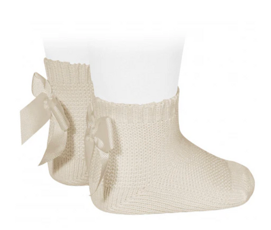 Calcetines punto bobo con lazo cava