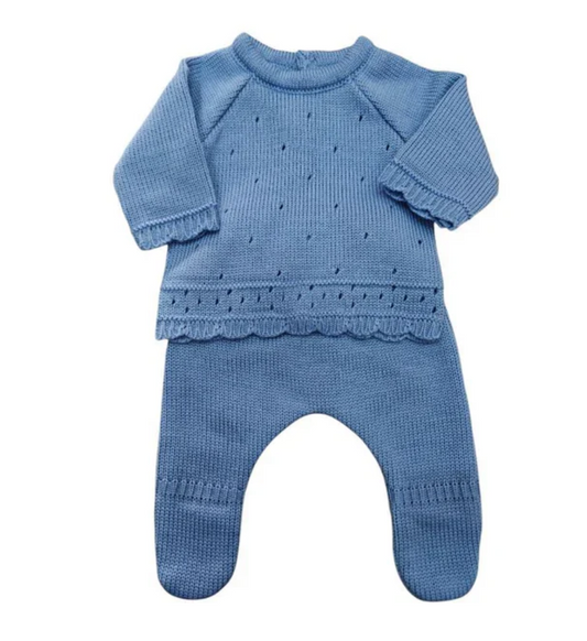 Set de Recie Nacido Amor de Hilos Azul Plumbago